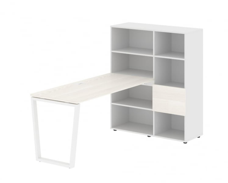 Рабочая станция EDIS EVRST 1115 Ясень Траун Белый Белый_0