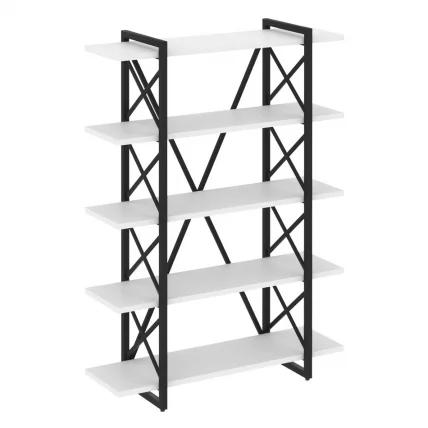 Стеллаж на регулируемых опорах - 5 полок LOFT VR.L-MST.O-5.8V Металл черный Белый Бриллиант_0