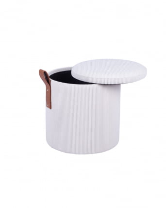 Пуф Руни XS с ящиком вельвет белый_2