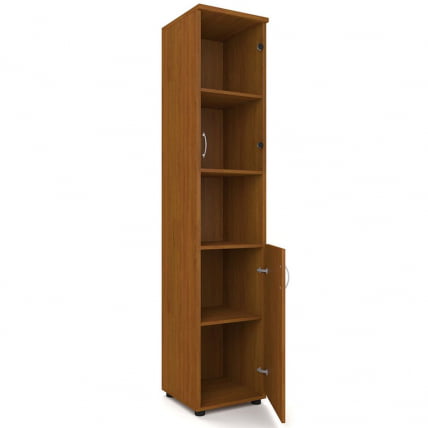 Шкаф для документов узкий с прозрачными стеклами Р.П-4СБ Дуб Сонома светлый_1