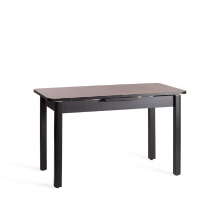 Стол АЛИГЕРЙ ЛДСП/ХПЛ/опора-массив березы , 130 х 75+30 х 75 см, Дуб Вотан/чёрный / ALIGERY ЛДСП/HPL/опора-массив_3