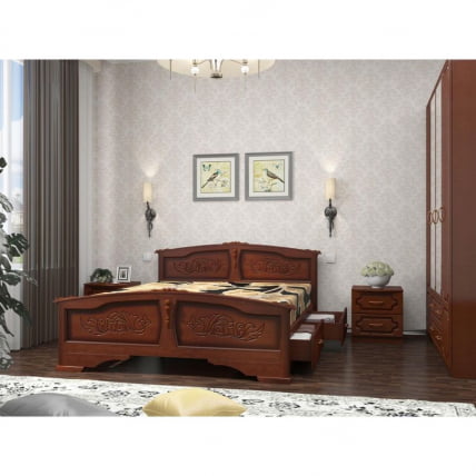 Кровать Елена 200х80 с выкатными ящиками Орех_1