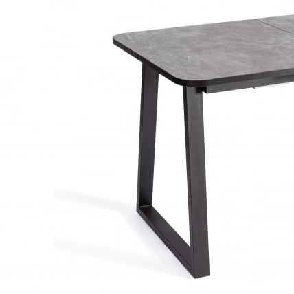 Стол MALTIDO ЛДСП/HPL/металл, 130 х 75+30 х 75 см, Гранит темный/черный_7