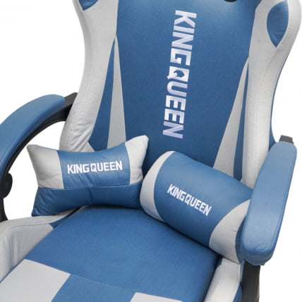 Кресло 907 KINGQUEEN, замша, цвет синий с массажем, арт 907-Blue_5