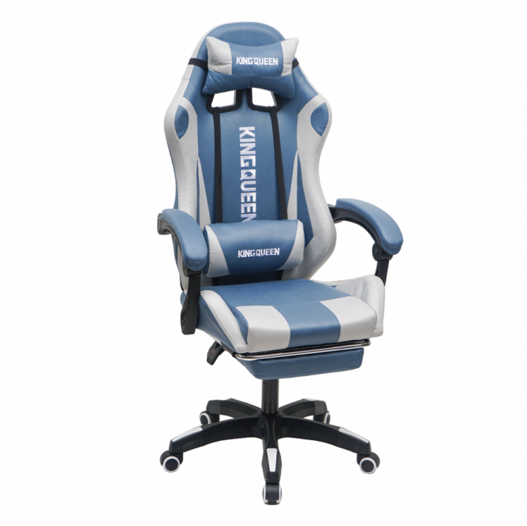 Кресло 907 KINGQUEEN, замша, цвет синий с массажем, арт 907-LB_0