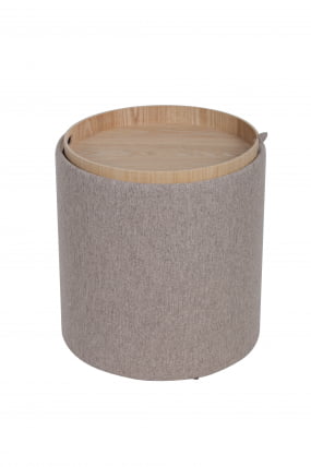 Пуф-столик с ящиком Хюгге S рогожка Бежевый_2