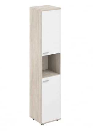 Шкаф высокий с нишей правый Sigma SG.846.OL.WH.WH.R Дуб светлый Белый_0