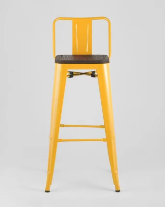 Стул барный Tolix Wood 75.5  со спинкой Желтый_2