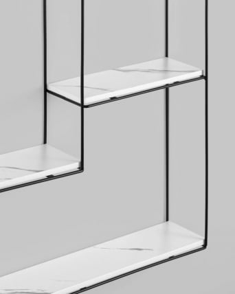 Полка Square черная Белый мрамор_4