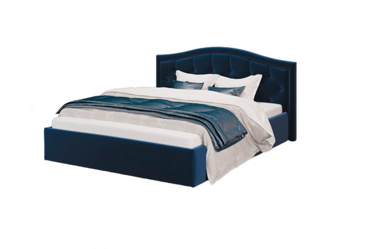 Кровать Стелла, 1600*2000 мм, велюр NEO 27, синий_0