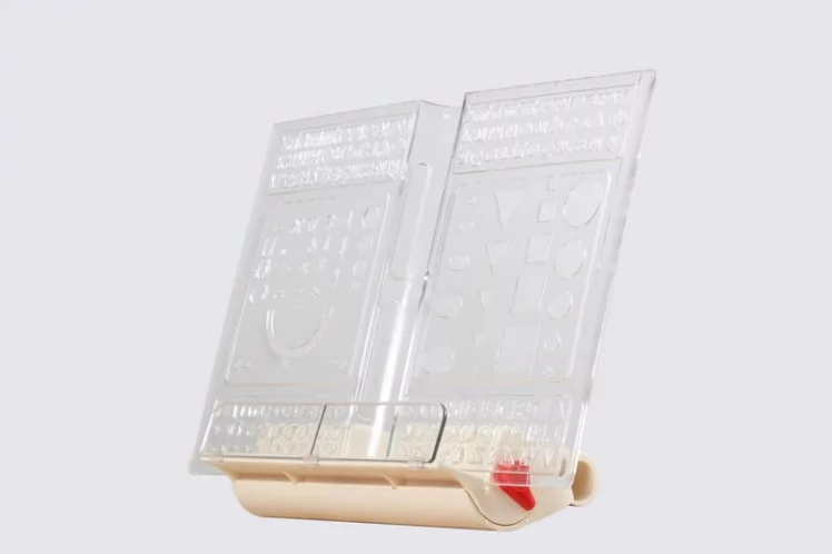 Трехуровневая подставка-трафарет под книгу ПК-03 Бежевая_0