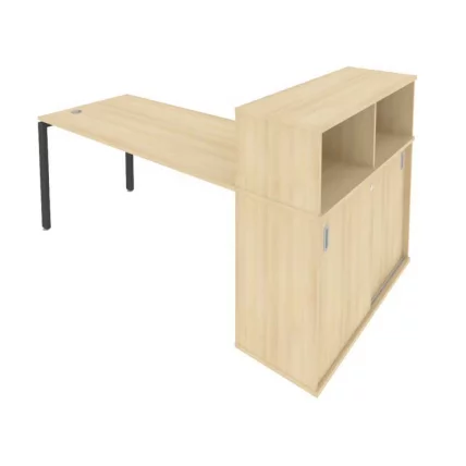 Рабочая станция с опорным шкафом-купе Metal System Б.РС-СШК-3.4 Акация/Антрацит_0