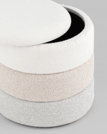 Пуф с ящиком Hive S букле бежевый_3