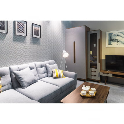 Шкаф витрина Сканди (ВИ) Грей_3