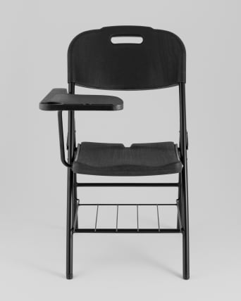 Стул складной банкетный со столиком и полкой черный_2