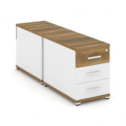 Тумба двухсторонняя опорная приставная с 3-мя ящиками CONCEPT CN.DTGO-001 B/W Сандал Янтарный Белый бриллиант Белый_0