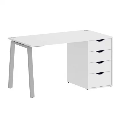 Стол письменный HOME OFFICE VR.SP-3-138.4.A Белый Бриллиант/Серый металл_0