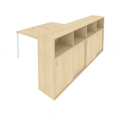 Рабочая станция с опорным шкафом-купе Metal System Б.РС-СШК-4.3 Акация/Белый_0
