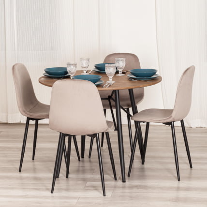 Стул BREEZE (mod. 4724) Велюр/металл , 44 х 53 х 87 см, Coffee (кофейный) HLR9 / черный_11