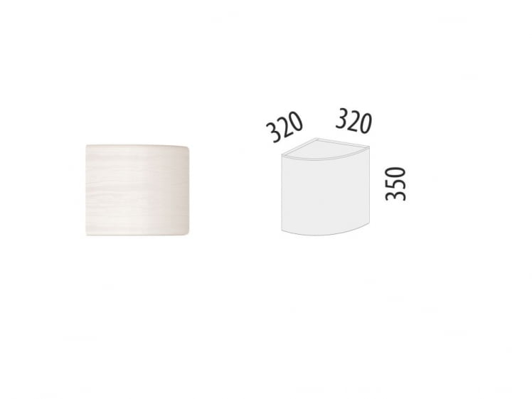 Антресоль торцевая (лев/прав) Графит 74.107 Сосна Астрид /Ваниль_1