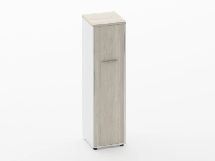 Шкаф 3 узкий закрытый, 1 дверь Deka 10.16.14Л Дуб Сантана светлый/Белый_0