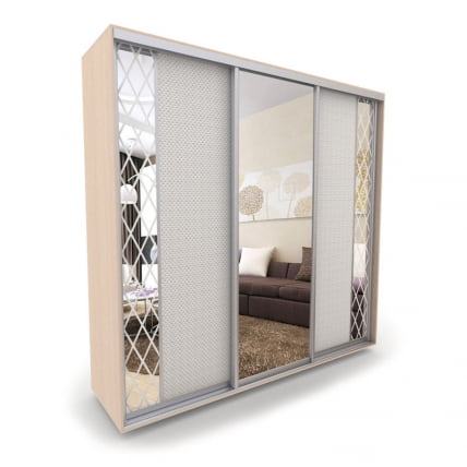 Шкаф-купе 3-х дверный Акцент-Вера КР 1500х600  Дуб молочный_0