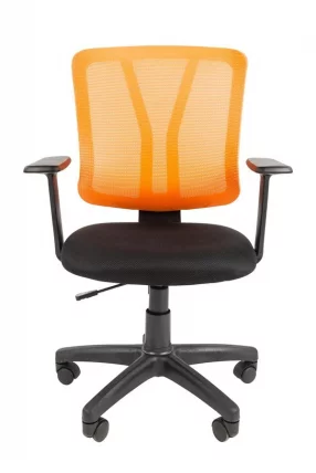 Кресло офисное CHAIRMAN 626 Черный Оранжевая сетка_1