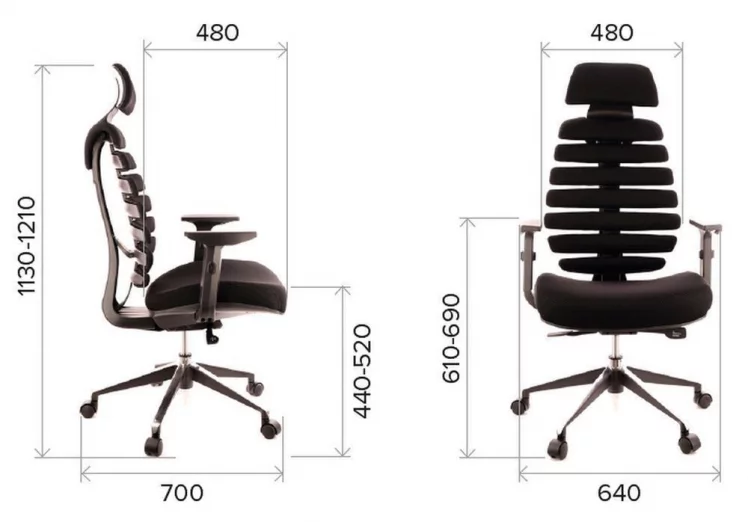 Эргономичное кресло Ergo Black экокожа Черный_4