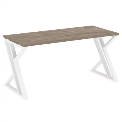 Стол рабочий LOFT VR.L-SRZ-4.7 Металл белый Тиквуд темный_0