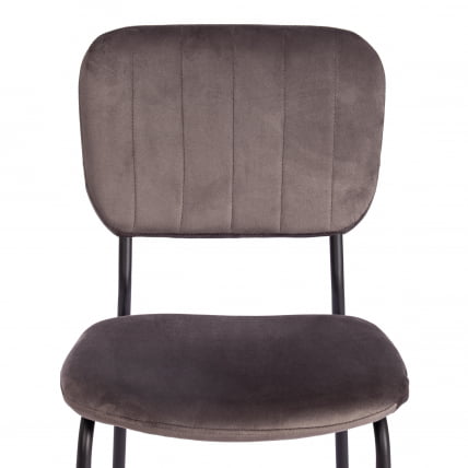 Стул CAROL (mod. UC06) металл, вельвет, 45 х 56 х 82 см, Light grey (светло-серый) HLR24 / черный_5