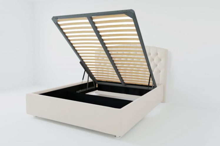 Мягкая интерьерная кровать "Берлин" с подъемным механизмом Материал фасада: Искусственная кожа; Спальное место: 800х2000 мм; Цвет фасада: Белый; Цвет корпуса: Белый _0