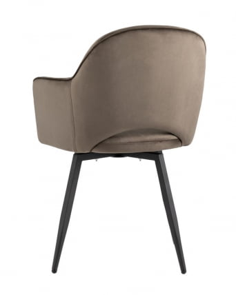 Стул Венера вращающийся велюр коричневый с подлокотниками_4