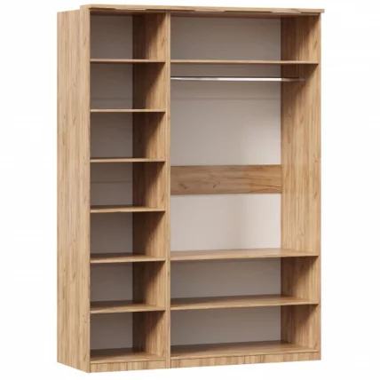 Шкаф трехстворчатый с зеркалами Фиджи 005 Дуб Золотой_1