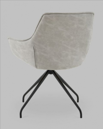 Кресло вращающееся Кимберли рогожка/замша серый_4