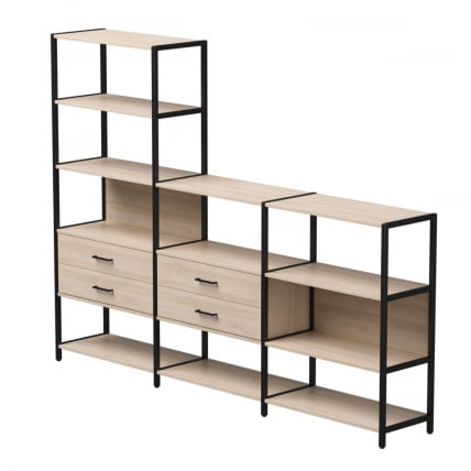 Набор стеллажных систем Everprof EVO №11 Дуб Соната Черный_0