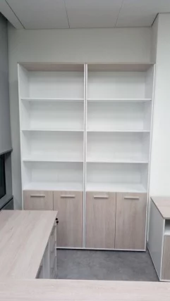 Шкаф 5 широкий верх открытый, низ закрытый Deka 10.23.111 Дуб Сантана светлый/Белый_2