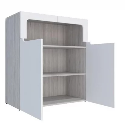 Тумба Палермо Юниор 06 Ясень шимо светлый Белый глянец_2