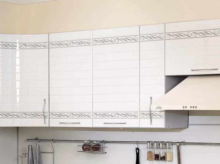 Кухонный гарнитур угловой Анастасия №7 Белый Капучино_3