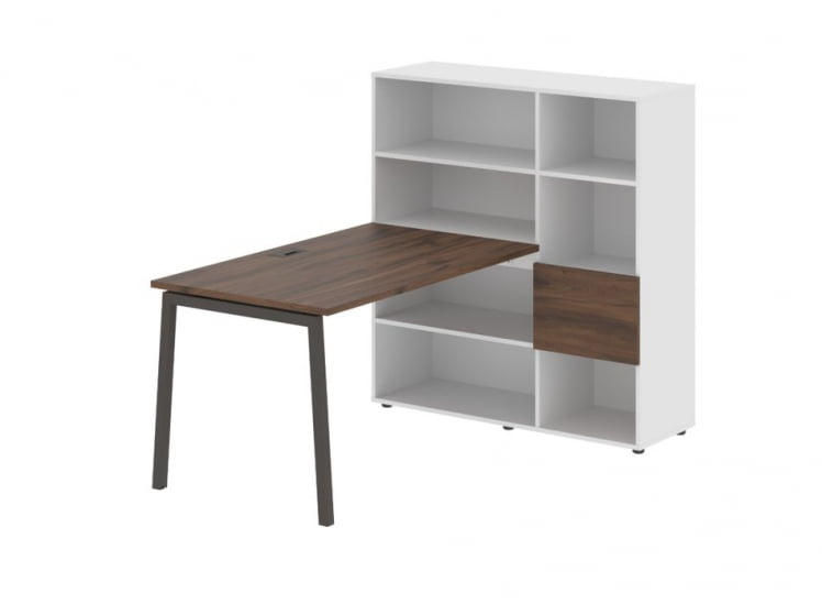 Рабочая станция EDIS ELRST 1213 Дуб Денвер темный Черный Белый_0