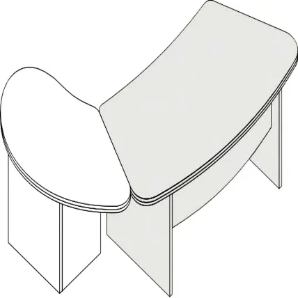 Конференц-приставка Л.ПС-15 правая Орех_0