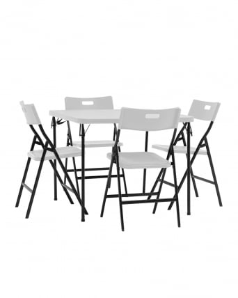 Комплект раскладного стола и стульев Кейт белый_0