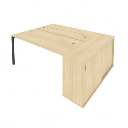 Рабочая станция с опорным шкафом-купе Metal System Б.РС-СШК-1.4 Акация/Антрацит_0