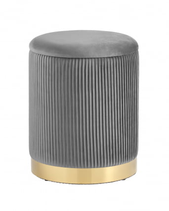 Пуф Шарлотта с ящиком велюр Серый_0