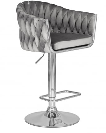 Стул барный DOBRIN MARCEL Серый велюр MJ9-75_1