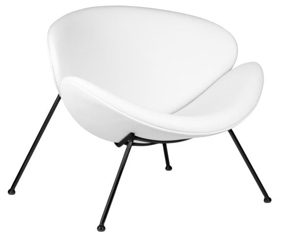 Кресло дизайнерское ДОБРИН ЕМИЛЙ (белый винил ЙП17, черное основание) 2 шт / DOBRIN EMILY YP17,_1