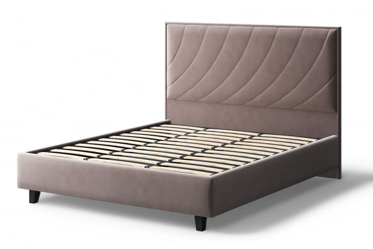 Кровать СОФИЯ 2000*1600мм (на опорах), велюр Бренди лайт 05 (кофе), (б/основания, б/матраса)_2