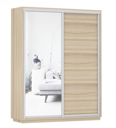 Шкаф-купе двухдверный Экспресс Дуо Медиум 1600х2200h Ясень шимо светлый_0