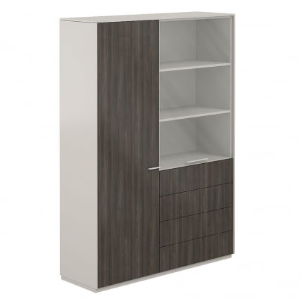 Шкаф высокий двойной с отделением для одежды Atlas NZ-0303+NZ-0302.GS.BTСерый камень Бренсон Трюфель_0