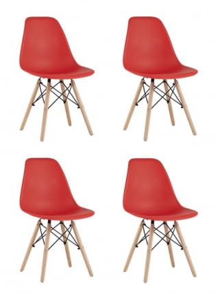 Стул Eames Style DSW красный 4 шт. комплект (разборный каркас)_0