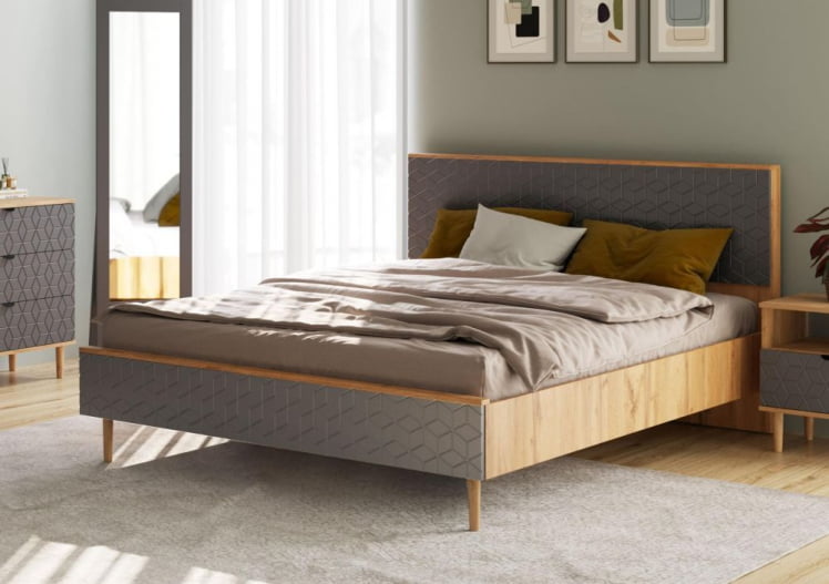Кровать Денвер 140 см Дуб вотан/Графит Р-810_4